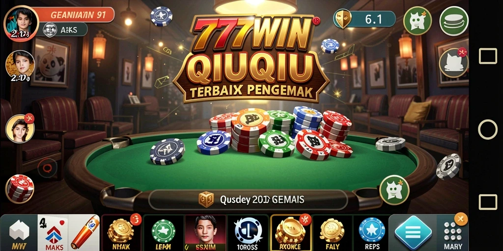 Screenshot utama 777WIN menunjukkan serunya gameplay QiuQiu.