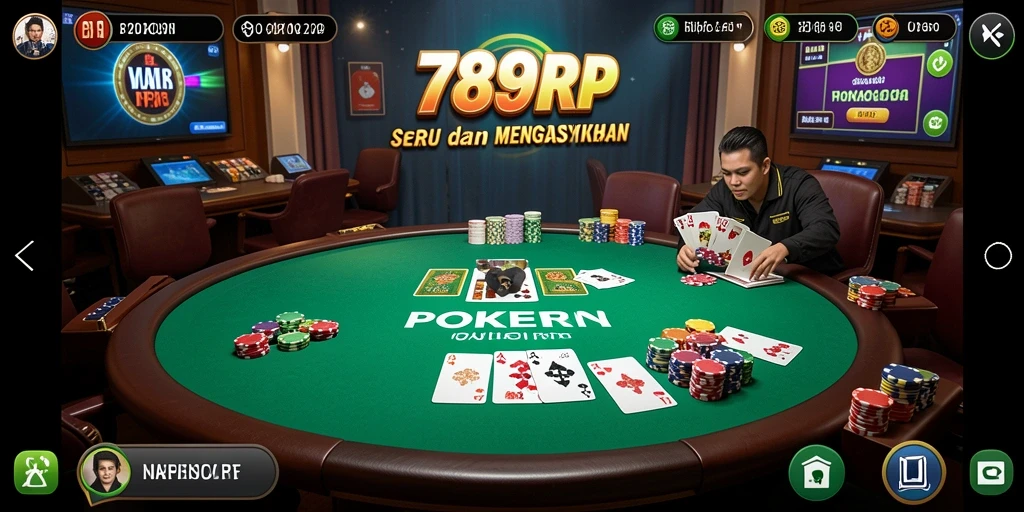 Tampilan gameplay seru di 789RP dengan suasana Poker yang mendebarkan.