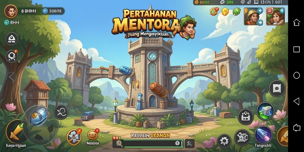 Gameplay seru Tower Defense di 8HHH dengan strategi menara yang menarik.