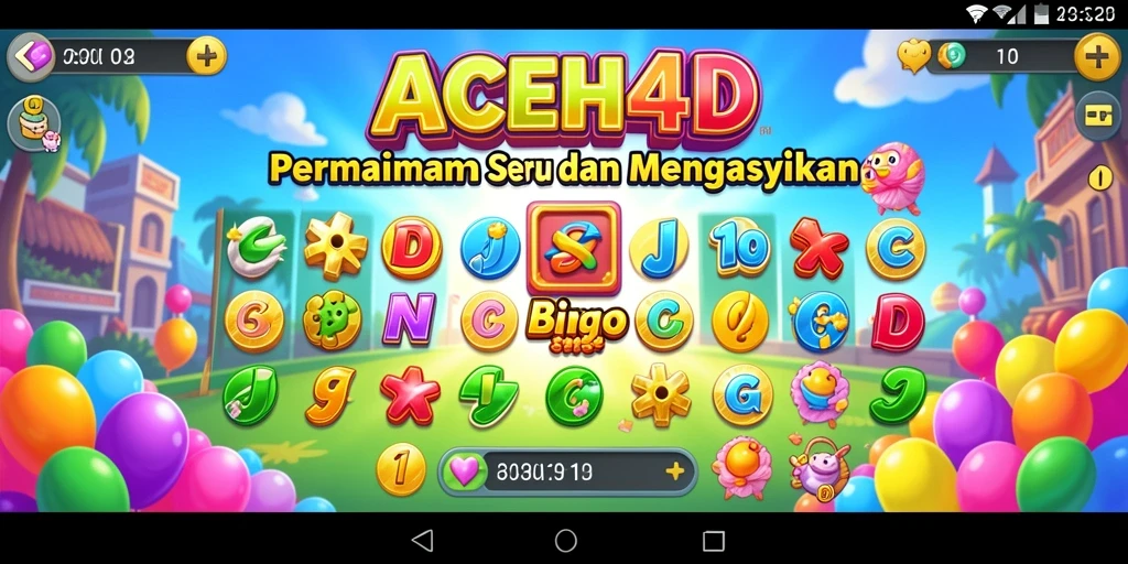Tampilan gameplay mengasyikkan dalam ACEH4D game Bingo.