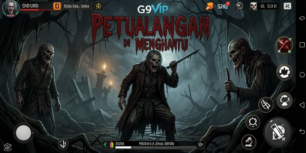 Tampilan gameplay menyeramkan di dunia G9VIP yang penuh ketegangan.