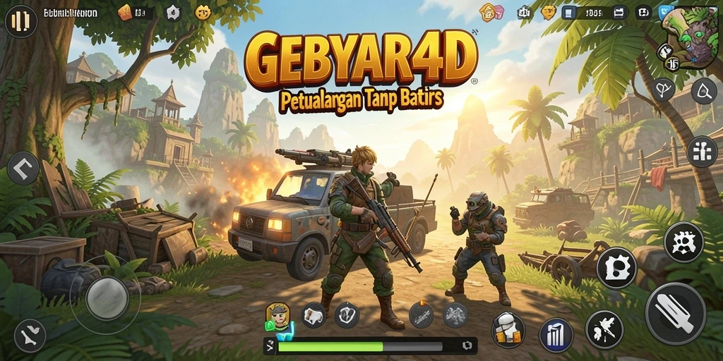 Screenshot GEBYAR4D menunjukkan gameplay dinamis di dunia terbuka.