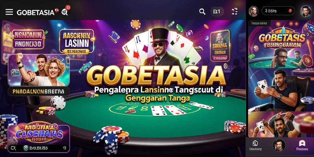 Tampilan gameplay GOBETASIA yang mendebarkan dengan dealer langsung dan permainan interaktif.