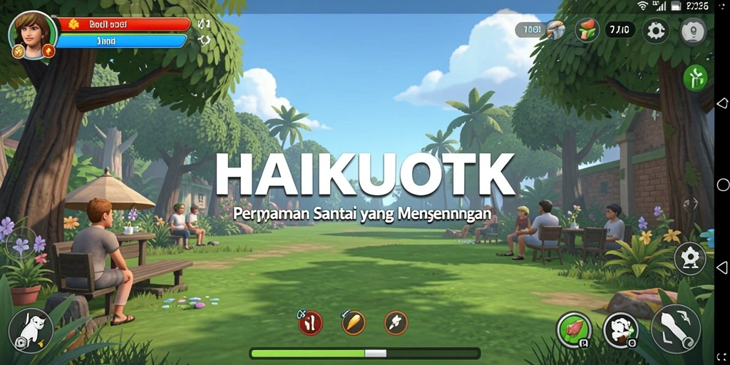 Screenshot gameplay HAIKUOTK yang penuh warna dan menghibur.