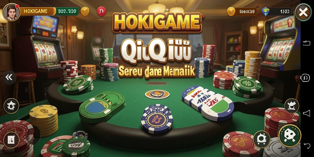 Screenshot HOKIGAME menampilkan gameplay seru QiuQiu.
