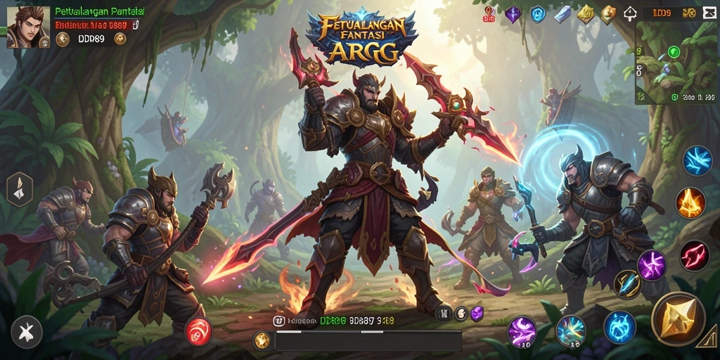 Screenshot utama IDR89 menampilkan aksi pertarungan epic dalam dunia ARPG.