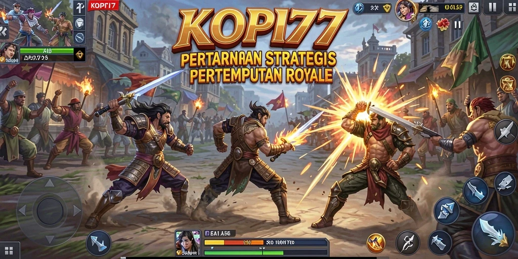 Screenshot gameplay KOPI77 menampilkan momen mendebarkan dalam pertempuran Battle Royale.