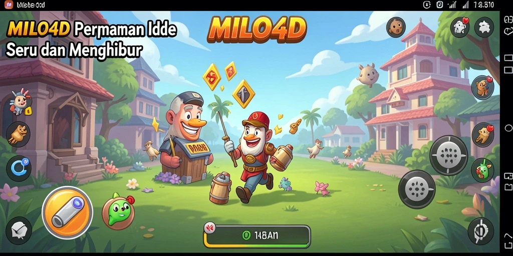 Tampilan gameplay <strong>MILO4D</strong> yang penuh warna dan dinamis.