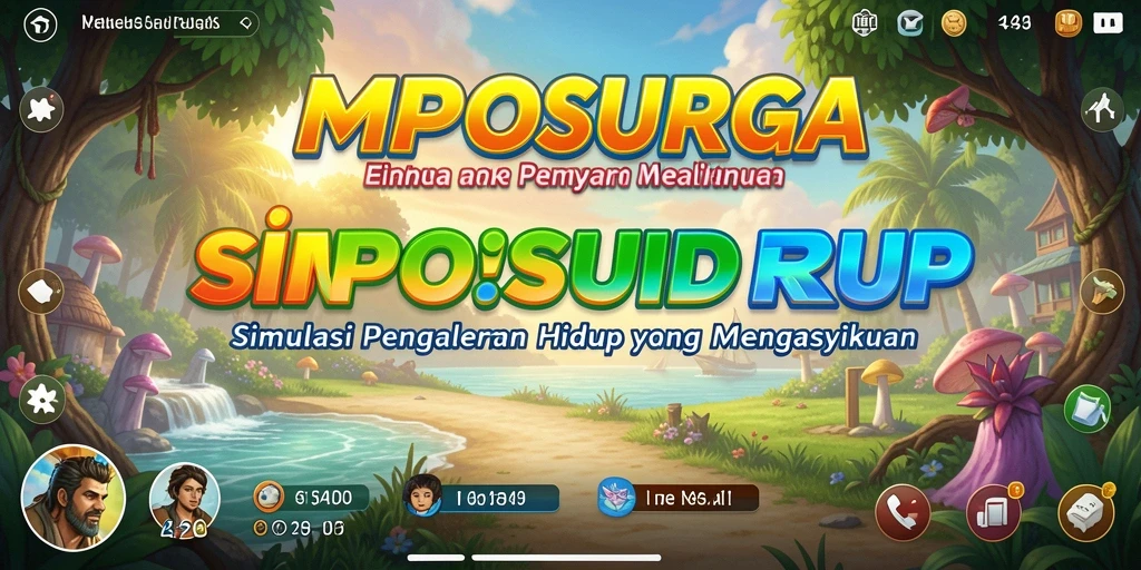 Tangkapan layar gameplay MPOSURGA yang menampilkan dunia virtual yang interaktif.