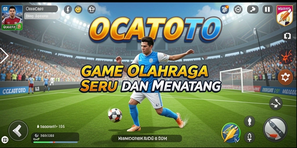 Screenshot OCATOTO menampilkan aksi seru di lapangan olahraga.