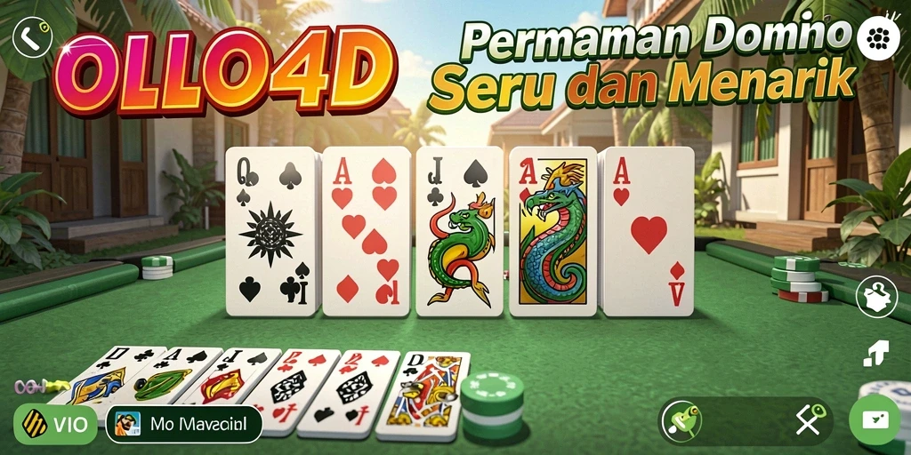 Tampilan gameplay OLLO4D yang penuh aksi domino.