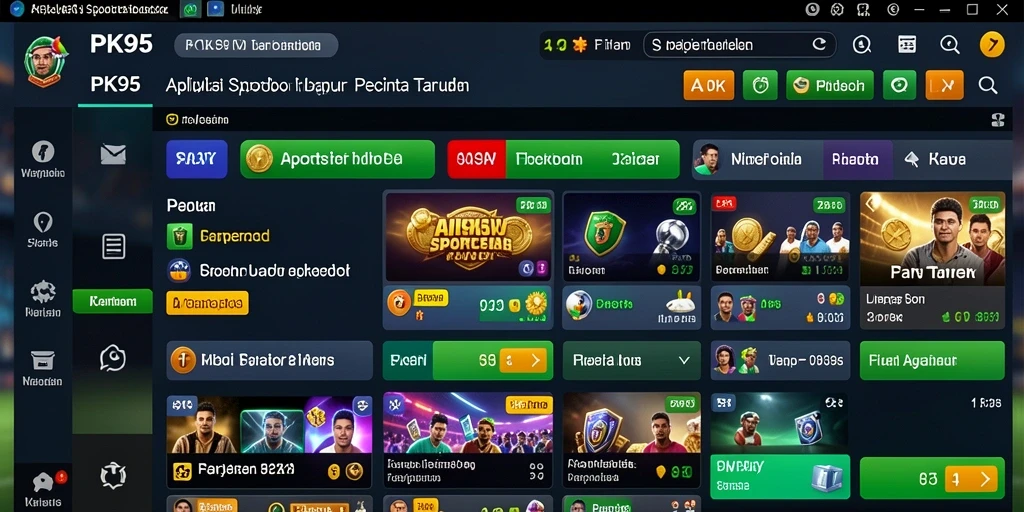 Tangkapan layar PK95 menampilkan fitur taruhan olahraga yang menarik dan interaktif.