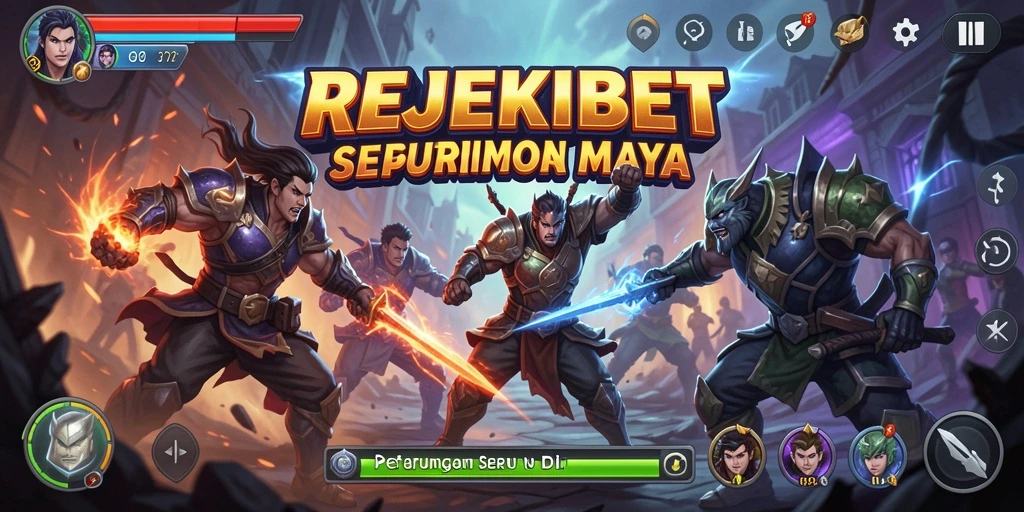 Gameplay REJEKIBET menampilkan pertarungan mendebarkan antara karakter-karakter kuat.