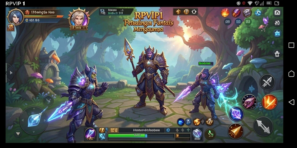 Tangkapan layar RPVIP1 menampilkan aksi epik pertarungan RPG.