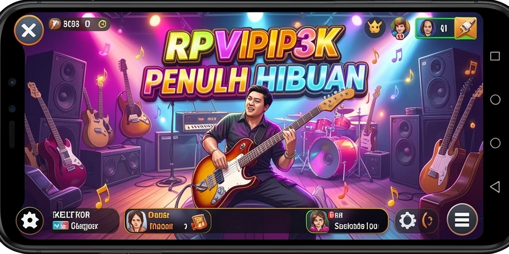 Tampilan gameplay RPVIP3 yang menakjubkan dengan musik yang menggugah semangat.