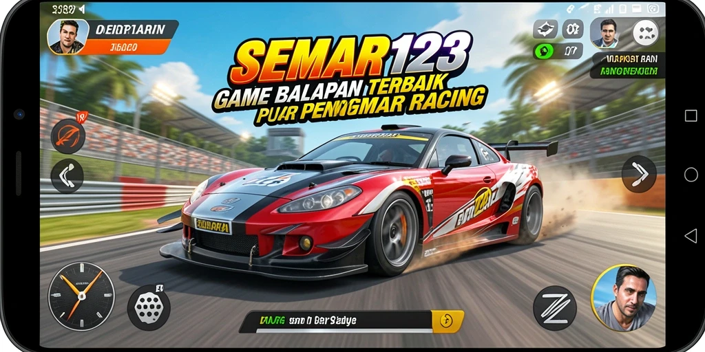 Screenshot gameplay SEMAR123 menunjukkan aksi balapan yang seru dan mendebarkan.