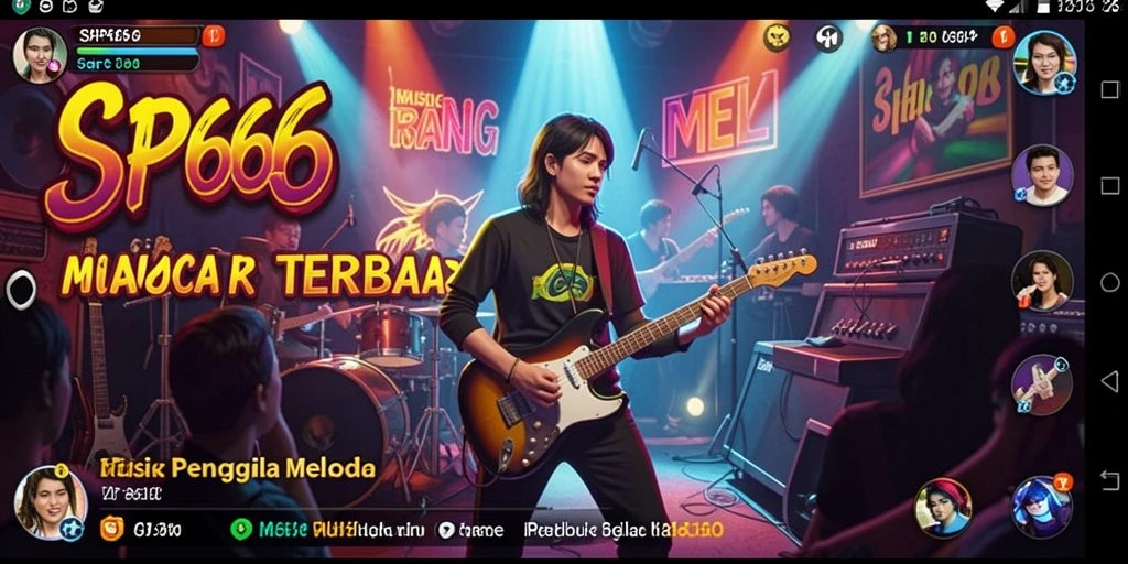 Screenshot SP666 menunjukkan pemain yang sedang menikmati permainan musik dengan antusias.