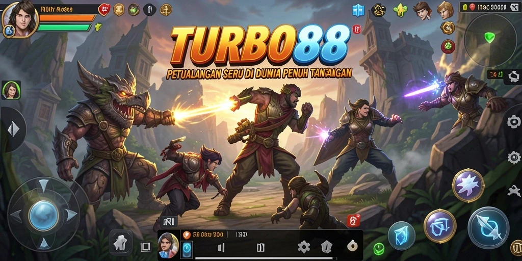 Screenshot utama TURBO88 menampilkan aksi seru dalam petualangan seru.